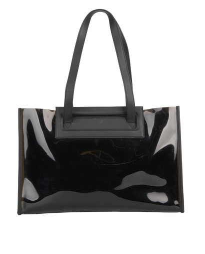 Double-Layer Tote, &pound;150, Handbags, Black, Canvas/PVC, Front view